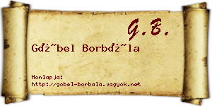 Göbel Borbála névjegykártya